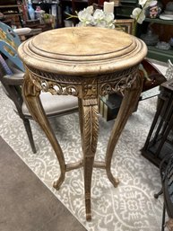Tall Carved Wood Plant Stand-Table