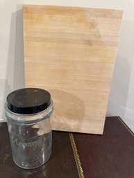 5 Pound Glass Storage Container And Cutting Board