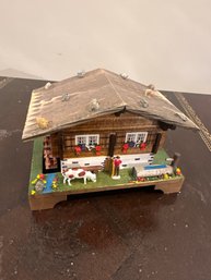 Wood Swiss Cottage Music Box