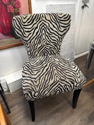 Contemporary Upolstered Zebra Accent Side Chair