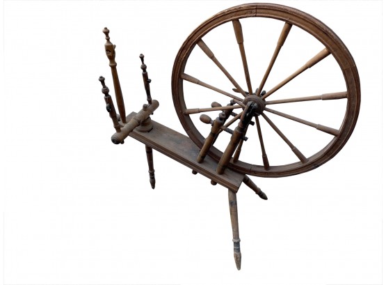 Antique Large Primitive Spinning Wheel