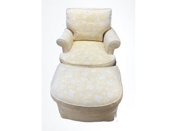 Upholstered Club Chair And Ottoman