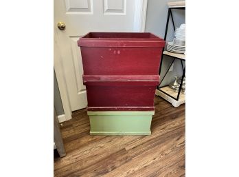 Stackable Country Farmhouse Style Storage Boxes