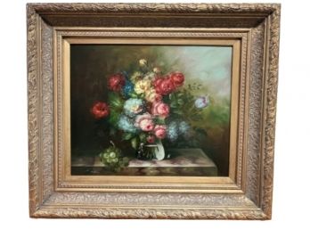 Signed Still Life With Flowers