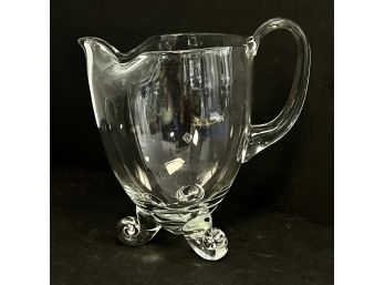 Footed Glass Pitcher