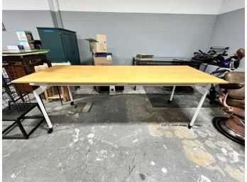 Steel Base Modern Butcher Block Table - 90'