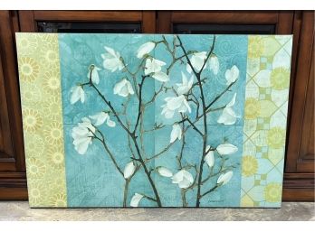 Patterned Magnolia Branch By Kathrine Lovell Canvas Fabric Multi-Color