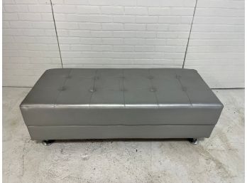 Tufted Silver Bench