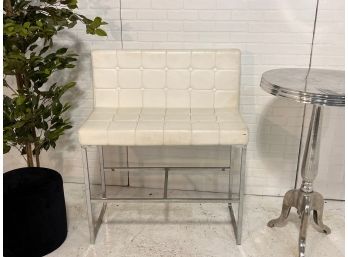 Super Chic Faux Leather Soft White Bar Bench