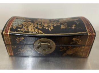 Asian Home Vintage Chinese Jewelry Keepsake Box With Leather Surface