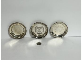 Three  Small Sterling Plates - 97g