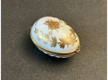 Limoges Gold Queen Bee Egg Trinket Box