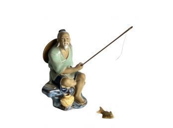Vintage Shiwan Chinese Mudman Fisherman