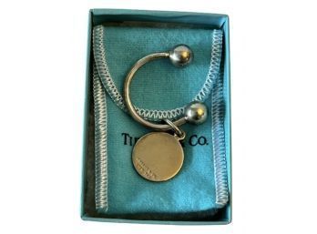 Tiffany & Co. Sterling Keychain With Pouch And Box