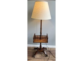 English Regency Style Mahogany Floor Lamp With Carved Harp Gallery