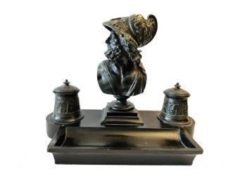 Antique Inkwell With Bust Of Ajax