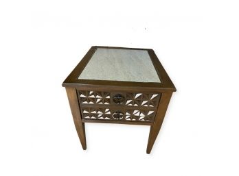 Classic Side Table With Marble Inlay