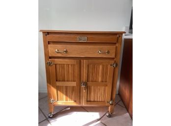 White Clad Rolling Wood Kitchen Cart
