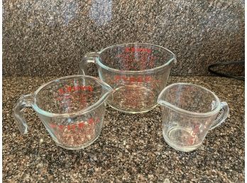 Pyrex Measuring Cups - Lot Of 3