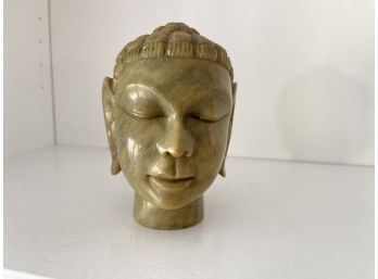 Meditating Carved Marble Buddha Head