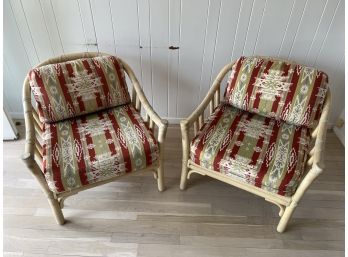 Pair Of Vintage Rattan Chairs By McGuire