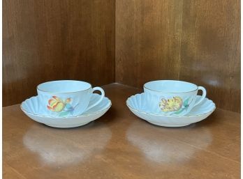 Two Nymphenburg Demitasse Cups And Saucers