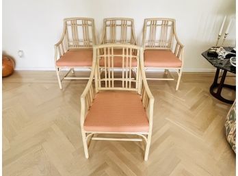 Four Vintage McGuire Bamboo Armchairs