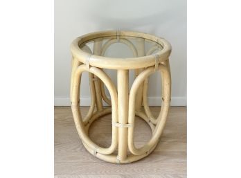 Glass And Bamboo Side Table By McGuire San Francisco