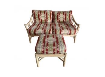 McGuire Bamboo Sofa With Foot Stool