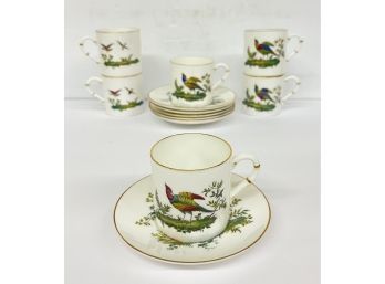 Six Royal Worcester Bone China Cups And Saucers