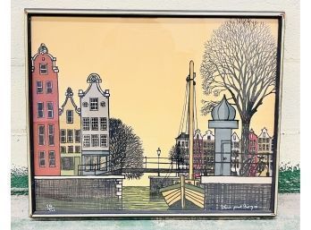 Signed And Numbered Denis Paul Noyer Amsterdam Canal Print