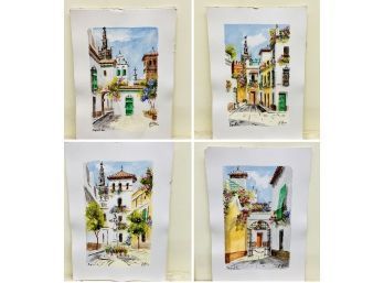 Four Watercolors Of Seville
