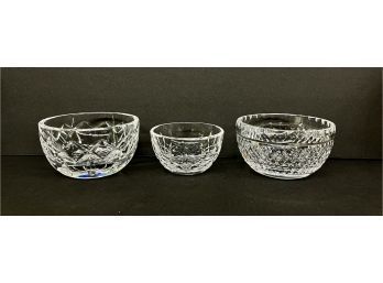 3 Small Waterford Bowls