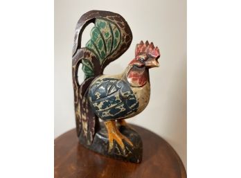 Large Carved Wood Rooster #1