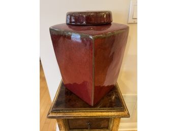 Oxblood Red Ceramic Tea Box