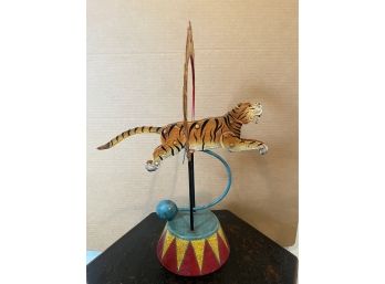 Antique Reproduction Circus Tiger Balance Toy
