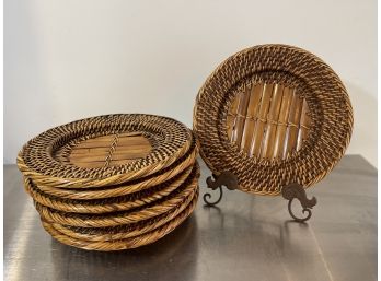 Set Of 8 Rattan Chargers