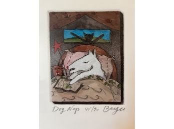 Peter Barger, 'Dog Nap', Signed And Numbered