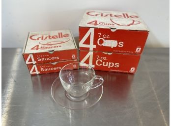 Vintage Cristelle By JG Durand Saucers And Cups