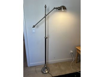 Brushed Nickel Industrial Style Pharmacy Floor Lamp