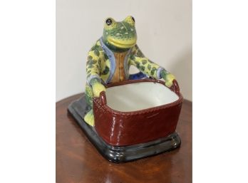 Ceramic Frog Decor - Planter / Candy Dish / Match Holder