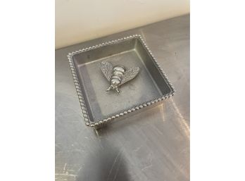 Lot 1 - Mariposa Beaded Napkin Holder With Bumble Bee Weight