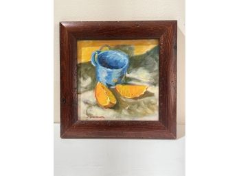 Coffee Cup And Oranges Painting