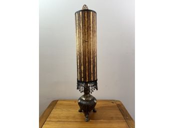 Unique Table Lamp With Beaded Column Shade