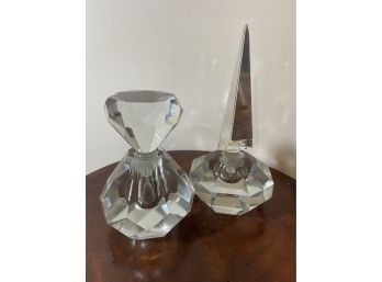 Vintage Clear Crystal Perfume Bottles