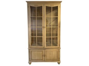 Blonde Wood Lighted China Cabinet