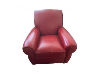 Ballard Designs Red Leather Chair W Ottoman