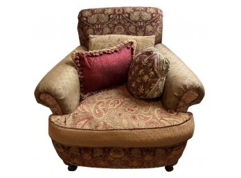 Funky Upholstered Arm Chair With Throw Pillows