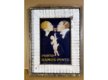 1920's French Spirits Advertising Art On Glass - Porto Ramos Pinto