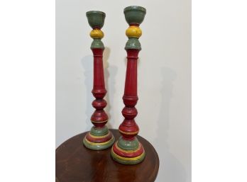 Pier One Imports Large Wood Candlestick Holders